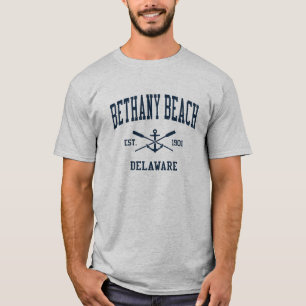 Camiseta Bethany Beach DE Vintage Marinho cruzado Oars & An