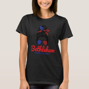 Camiseta Bethlehem Pensilvânia Retro Messy Bun