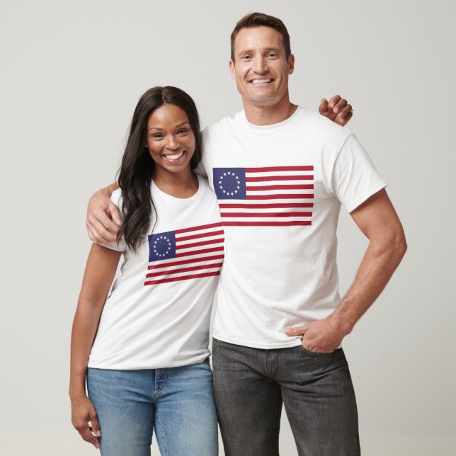 Camiseta Betsy Ross Flag 13 Star American Flag 1776 (Unissex)