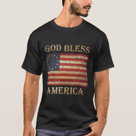 Camiseta Betsy Ross Flag Patriótico America Deus abençoe Me