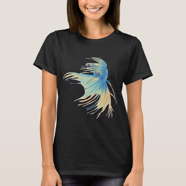 Camiseta Betta Azul e Amarelo (Frente)