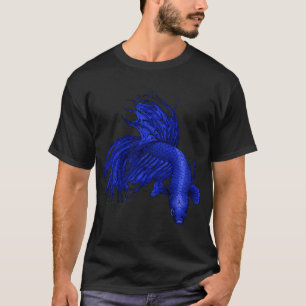 Camiseta Betta cauda de coroa azul