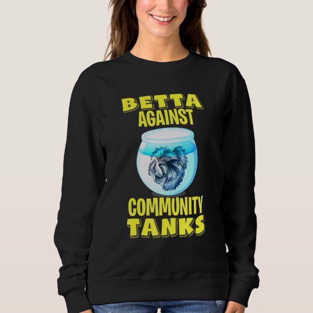 Camiseta Betta contra o Nerd Aquário de Tanques Comunitário (Frente)