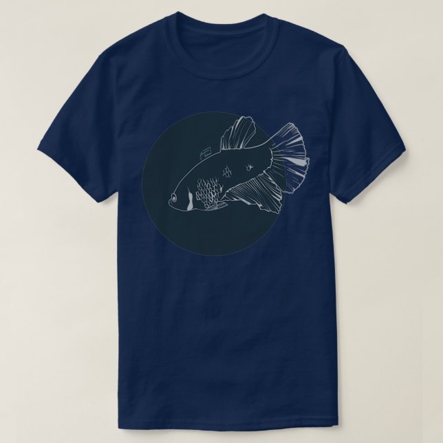 Camiseta Betta esplendens lua azul (Frente do Design)