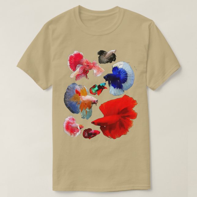 Camiseta Betta Fish Collage (Frente do Design)