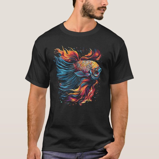 Camiseta Betta Fish Cool Abstract Colorful (Frente)