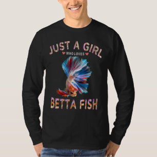 Camiseta Betta Fish Tee Para Mulheres Apenas Uma Menina Que