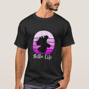 Camiseta Betta Life Siamese Lutando Peixes Retro Sunset