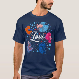 Camiseta Betta Love Fish Lover Pet Mamãe Siamese Lutando