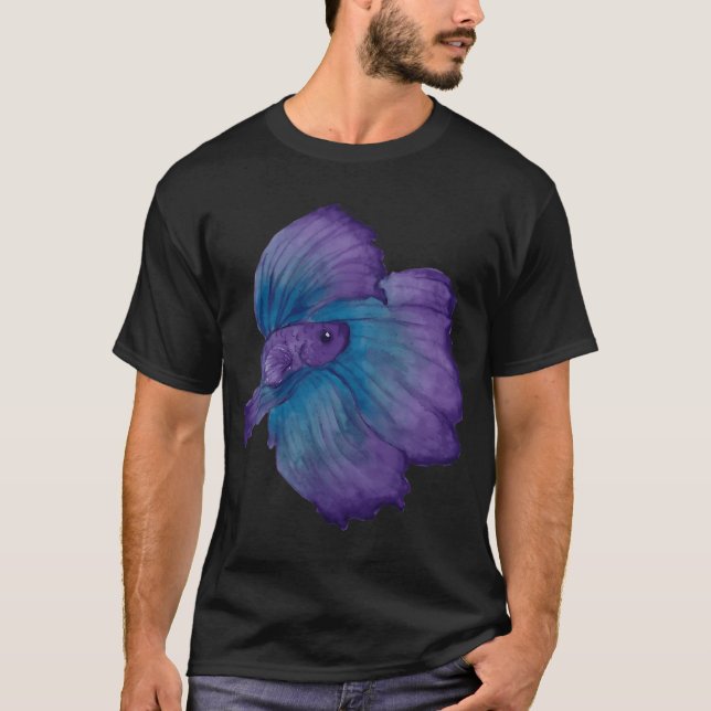 Camiseta Betta roxo e turquesa (Frente)