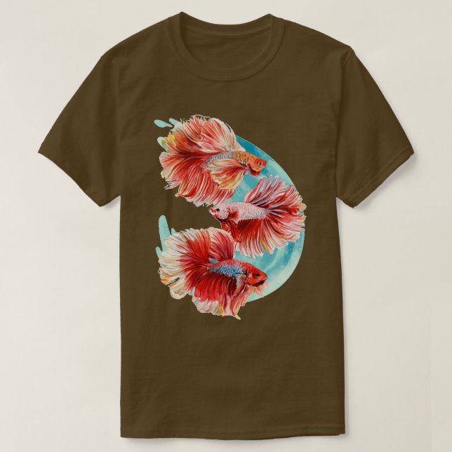Camiseta Bettas de aquarela (Frente do Design)