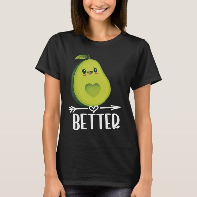 Camiseta Better Half Couple Sliced Avocado  Valentine's Day (Frente)