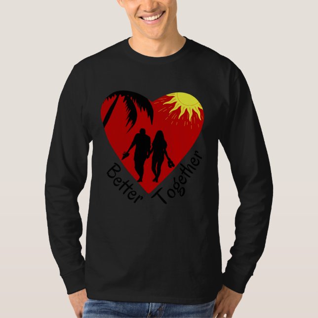 Camiseta Better Together  Couple holding hands  Palm Tree & (Frente)