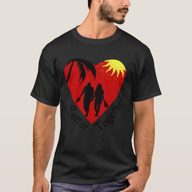 Camiseta Better Together  Couple holding hands  Palm Tree & (Frente)