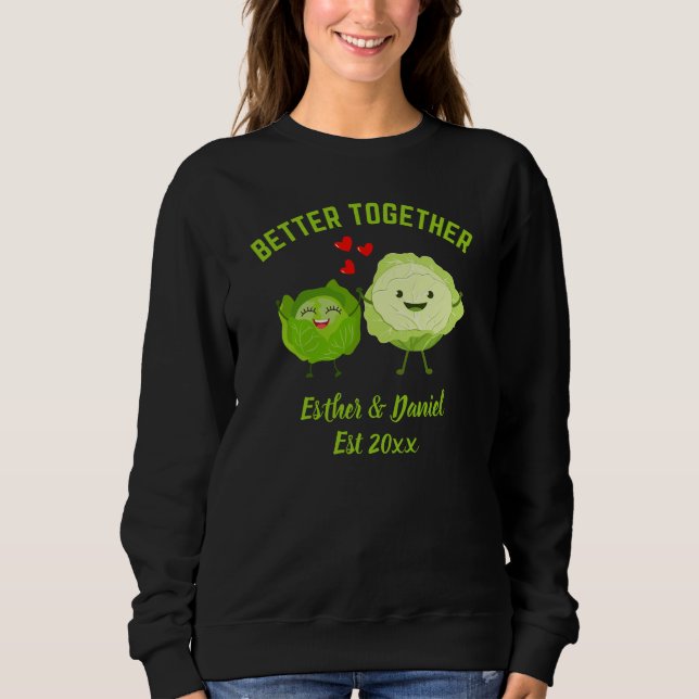 Camiseta BETTER TOGETHER Cute Cabbage Valentine Couples (Frente)