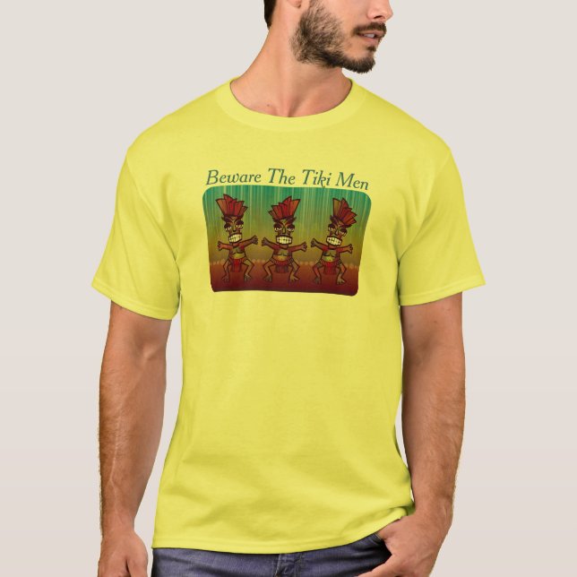 Camiseta Beware a ilha tropical engraçada Luau dos homens (Frente)