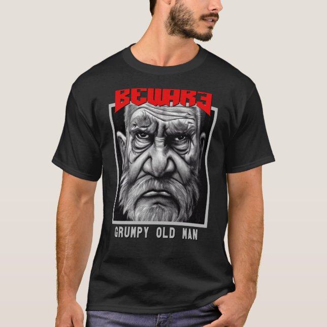 Camiseta Beware Achtung Grumpy Old Man Bad of Maunders Gran (Frente)