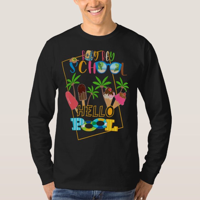 Camiseta Bey Bey School Hello Piscina Professora no Verão (Frente)