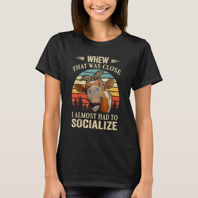 Camiseta Bezerra Fofa Vaca  Mulheres  Eu Quase Tive Que Soc (Frente)