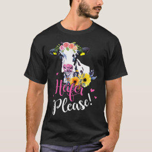 Camiseta Bezerra Por Favor Fazendeiro Vaca Mulheres