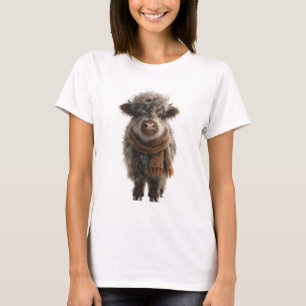 Camiseta Bezerro Adorável e Fofo das Terras Altas com Cache