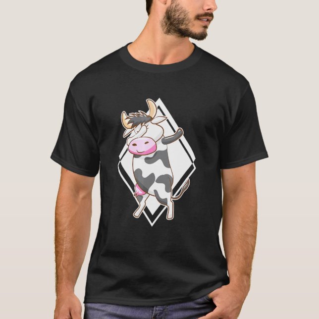 Camiseta Bezerro Dabbing Vaca Para Proprietário de Celeiro  (Frente)