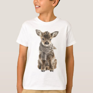 Camiseta Bezerro de Inverno com Cachecol Aconchegante Infan