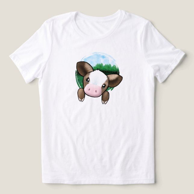 Camiseta Bezerro de Vaca Bebê (Design frontal)