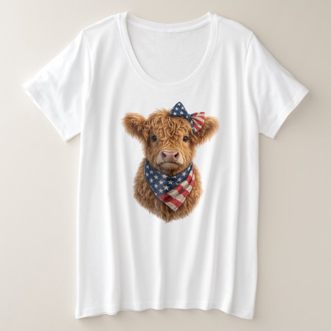 Camiseta Bezerro Patriótico das Terras Altas (Frente do Design)