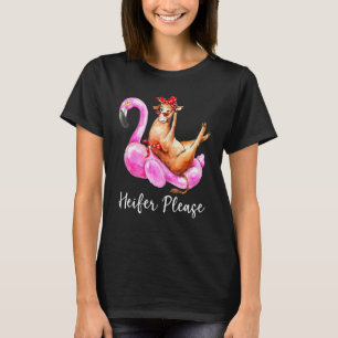 Camiseta Bezerro Por Favor Flamingo Flutuar Bandana Vaca