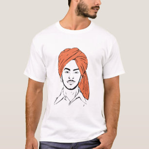 Camiseta Bhagat Singh a luta indiana da liberdade do herói