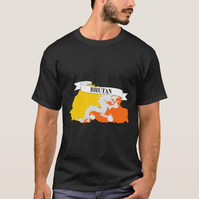 Camiseta bhutan flag map (Frente)
