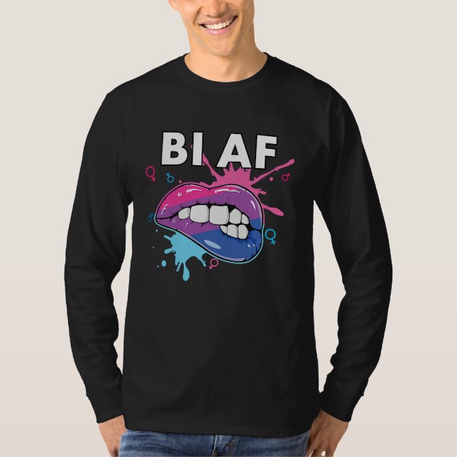 Camiseta Bi AF Bisexual Rainbow Pride March Bisexuality LGB (Frente)