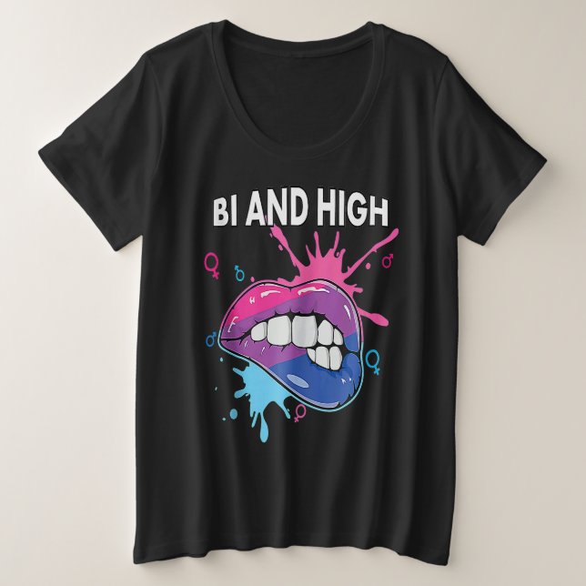 Camiseta Bi And High Bisexual Rainbow Pride March Bisexuali (Frente do Design)