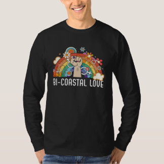 Camiseta Bi Coastal Love Bisexual Rainbow Pride Bisexuality