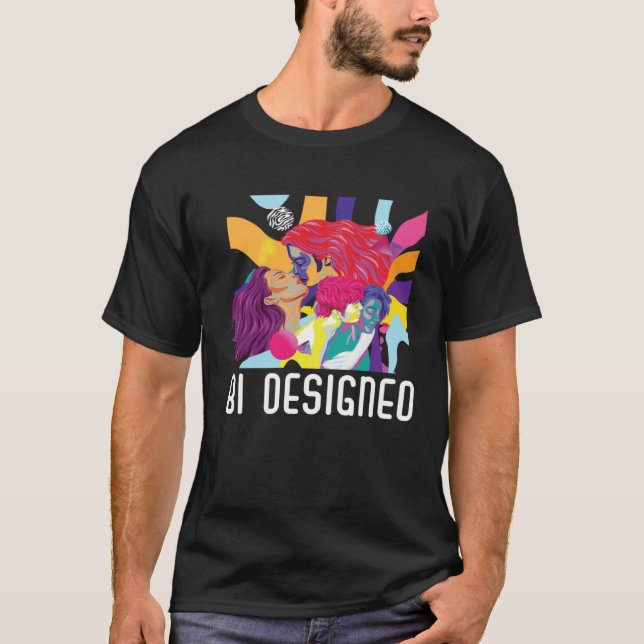 Camiseta Bi Designed Bisexual Rainbow Pride March Bisexuali (Frente)