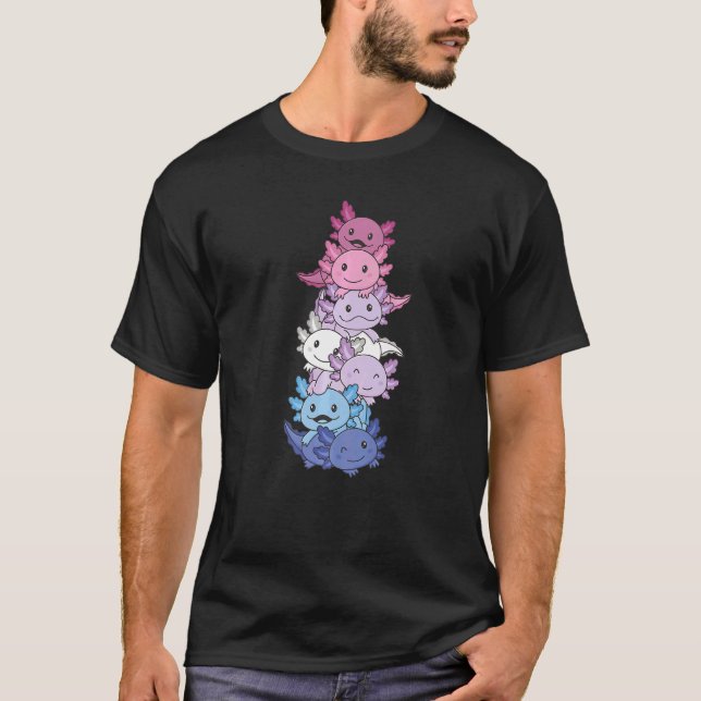 Camiseta Bi Flag Bigender Pride Lgbtq Axolotl 1 (Frente)