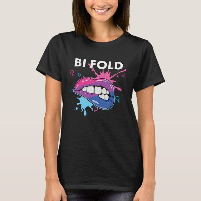 Camiseta Bi Fold Bisexual Rainbow Pride March Bisexuality L (Frente)
