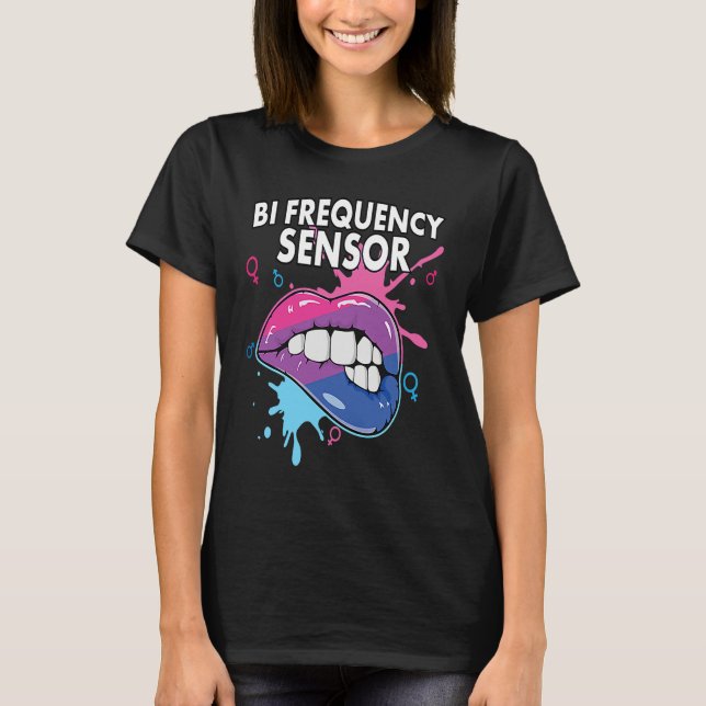 Camiseta Bi Frequency Sensor Bisexual Rainbow Pride Bisexua (Frente)