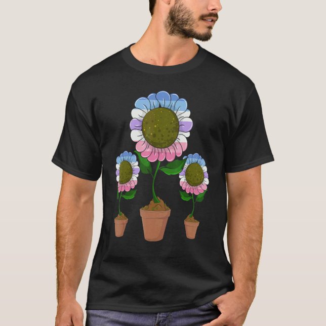 Camiseta Bi Gênero Hippie Sunflower Orgulho gay Mês Lgbt Bi (Frente)