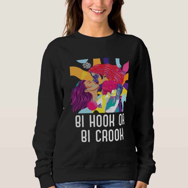 Camiseta Bi Hook Or Bi Crook Bisexual Rainbow Pride Bisexua (Frente)