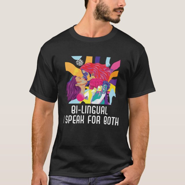 Camiseta Bi lingual I Speak For Both Bisexual Pride Bisexua (Frente)