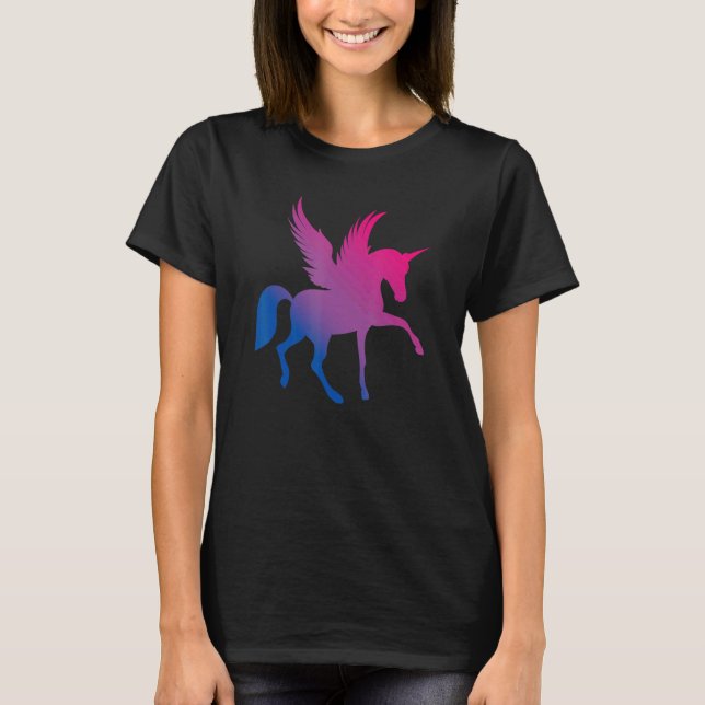 Camiseta Bi Pride Flag Unicorn Bisexual (Frente)