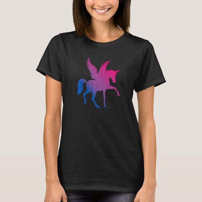 Camiseta Bi Pride Flag Unicorn Bisexual Premium (Frente)