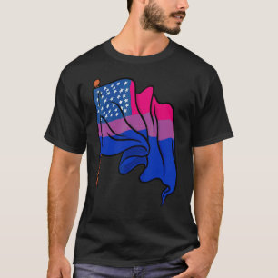 Camiseta Bi Pride Mês dos Estados Unidos Bandeira Bissexual