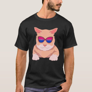 Camiseta Bi Pride Mês Legal Óculos Solares Bissexuais Cat L