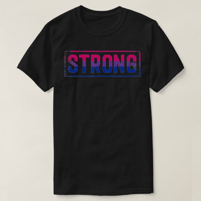 Camiseta Bi Pride Strong Workout Bisexual Pride Fitness Str (Frente do Design)