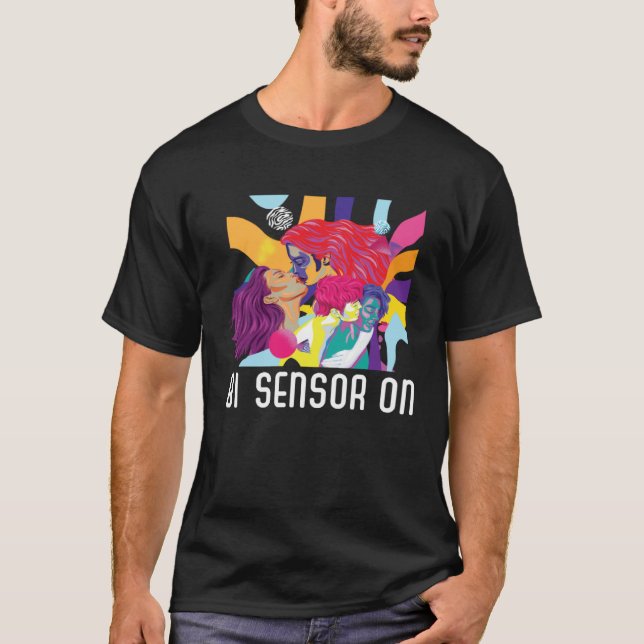 Camiseta Bi Sensor On Bisexual Rainbow Pride Bisexuality LG (Frente)