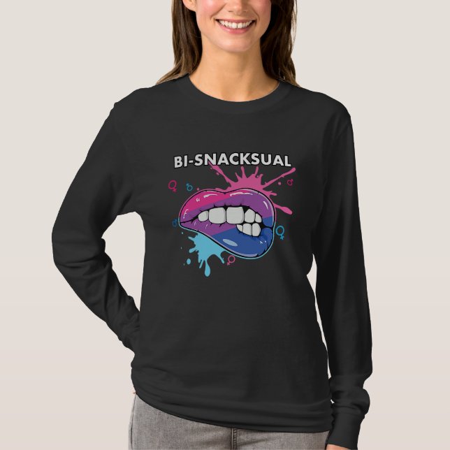Camiseta Bi Snacksual Bisexual Rainbow Pride Bisexuality LG (Frente)