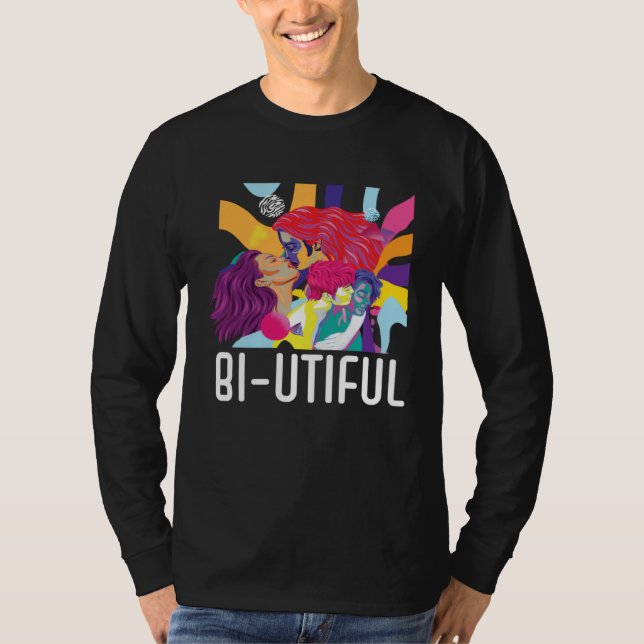 Camiseta Bi Utiful Bisexual Rainbow Pride Bisexuality LGBTQ (Frente)